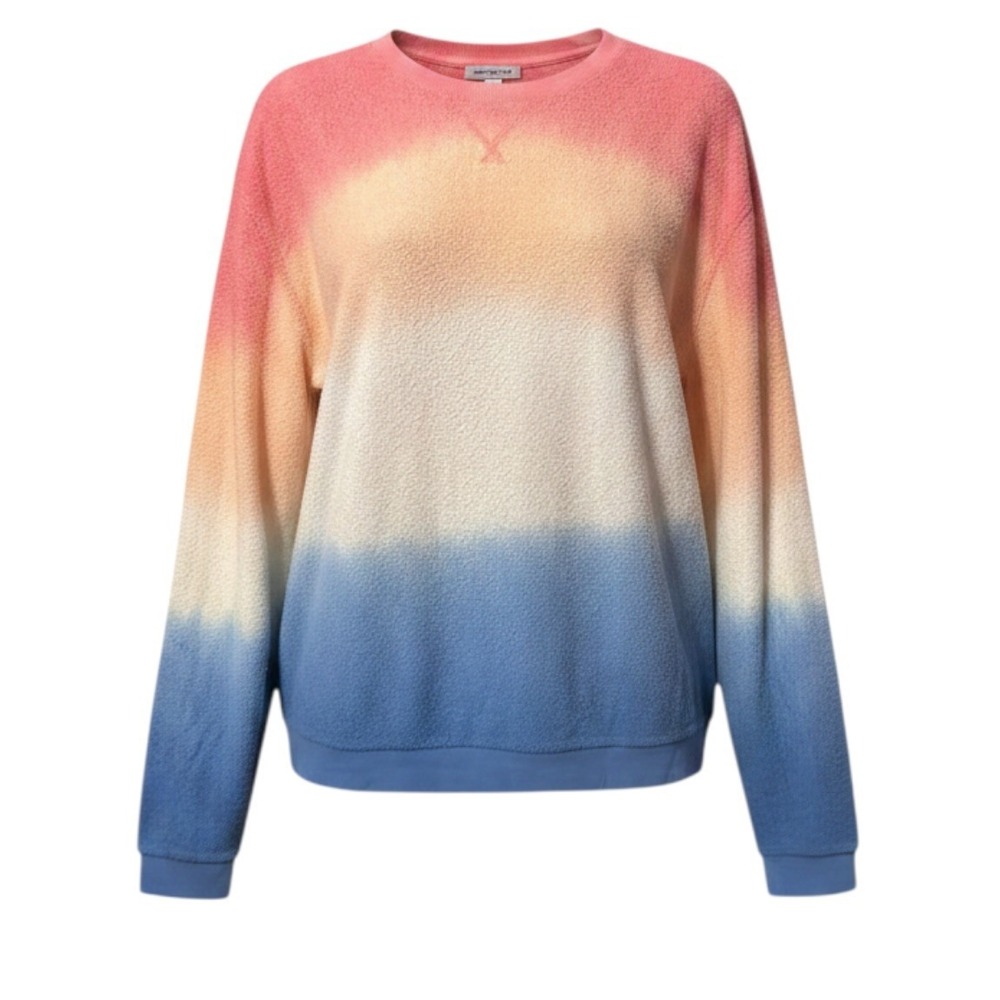Marine Layer Terrycloth Sweatshirt Ombre Gradient Crewneck Pullover Unisex Small